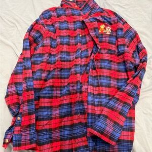 Red and Blue Plaid Men's Shirt
